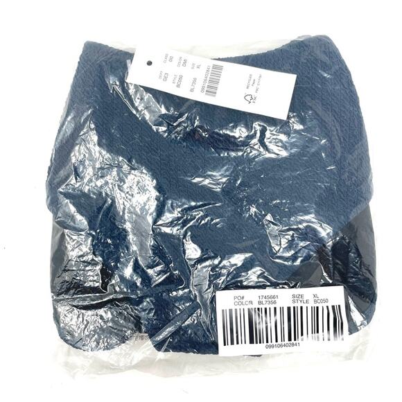 NEW J. Crew Textured Curved-waist Cheeky Bikini Bottom Blue Women’s XL BC050 $59 - Picture 7 of 10